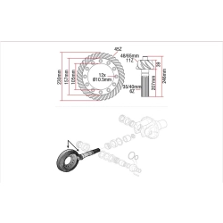 3427161M91, Koło talerzowe z wałkiem atakującym 11x45 MASSEY FERGUSON 3070 3080 3090