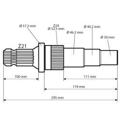 3321750M8 Końcówka wałka przekażnika mocy WOM RENAULT 710 720  MASSEY FERGUSON