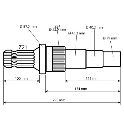 3321750M8 Końcówka wałka przekażnika mocy WOM RENAULT 710 720  MASSEY FERGUSON