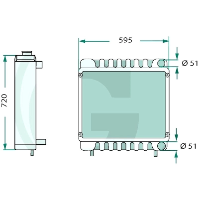 3382795M93, Chłodnica wody MASSEY FERGUSON 3070 3080 3085 3090 3095 3115 3120 3120T