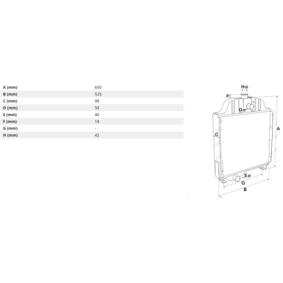 1695721M2, Chłodnica wody MASSEY FERGUSON 365 375 390 390T