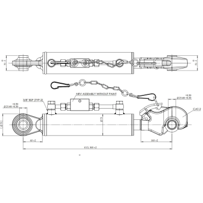 Łącznik górny hydrauliczny kat. 2-2