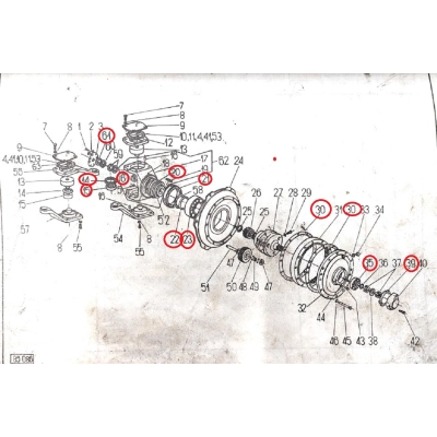 Zestaw łożysk i uszczelniaczy do osi i zwolnicy z napędem URSUS C385 - 6 Cylindrowy