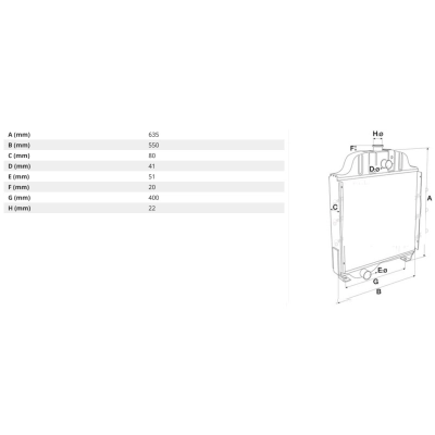 3399812R2, Chłodnica wody CASE 1055 955 1056 956
