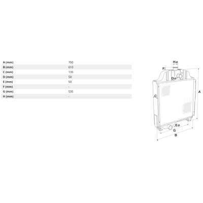 3781115M1, Chłodnica wody MASSEY FERGUSON 5455 6455