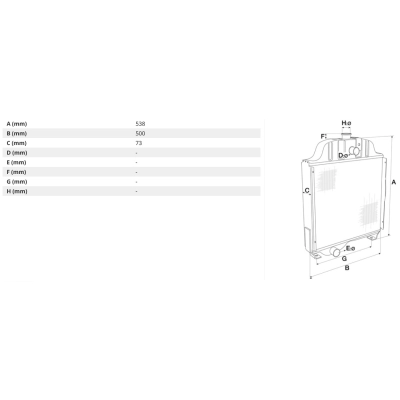 84519001, Chłodnica wody NEW HOLLAND CASE Farmall 65A Farmall 75A
