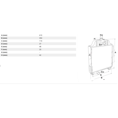 AT20849, Chłodnica wody JOHN DEERE 1020 1120 820