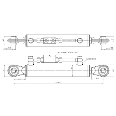 Łącznik górny hydrauliczny kat.1-1, 410-570mm